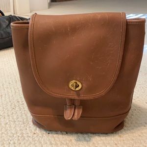 Vintage Coach brown leather backpack